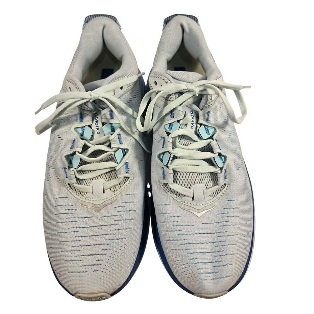 Hoka One One Gaviota 4 Womens Running Shoes Light Blue Navy Stability Sneakers